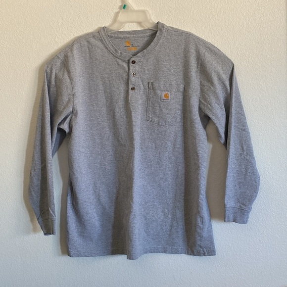 Carhartt Men’s Long Sleeves Light Gray Pocket Henley Size XL - Picture 1 of 6